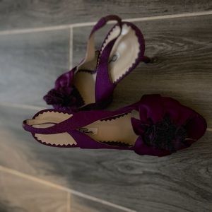 Purple open toe heel